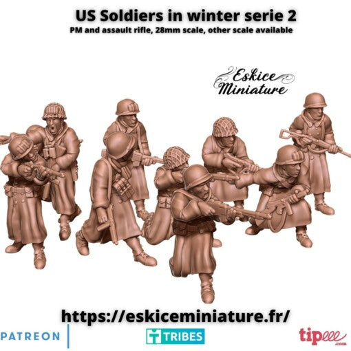 US Soldiers in Winter Series 2 - United States Army - 28mm - Eskice Miniature