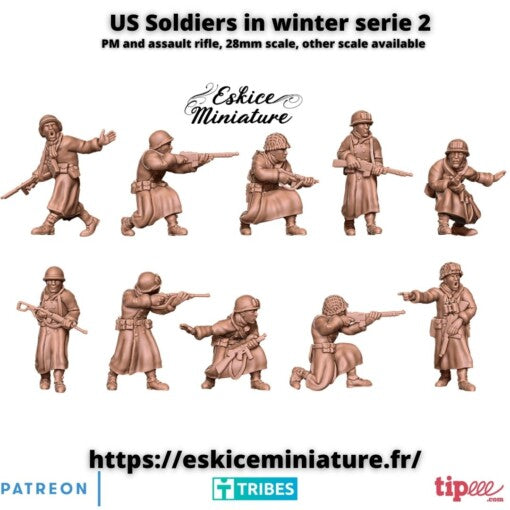 US Soldiers in Winter Series 2 - United States Army - 28mm - Eskice Miniature