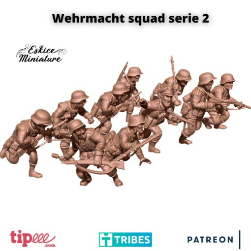 Wehrmacht Squad Series 2 - German Army - 28mm -  Eskice Miniature