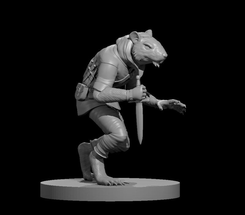 Wererat 2 - DND - Pathfinder - Dungeons & Dragons - RPG - Tabletop - mz4250- Miniature-28mm-1"Scale