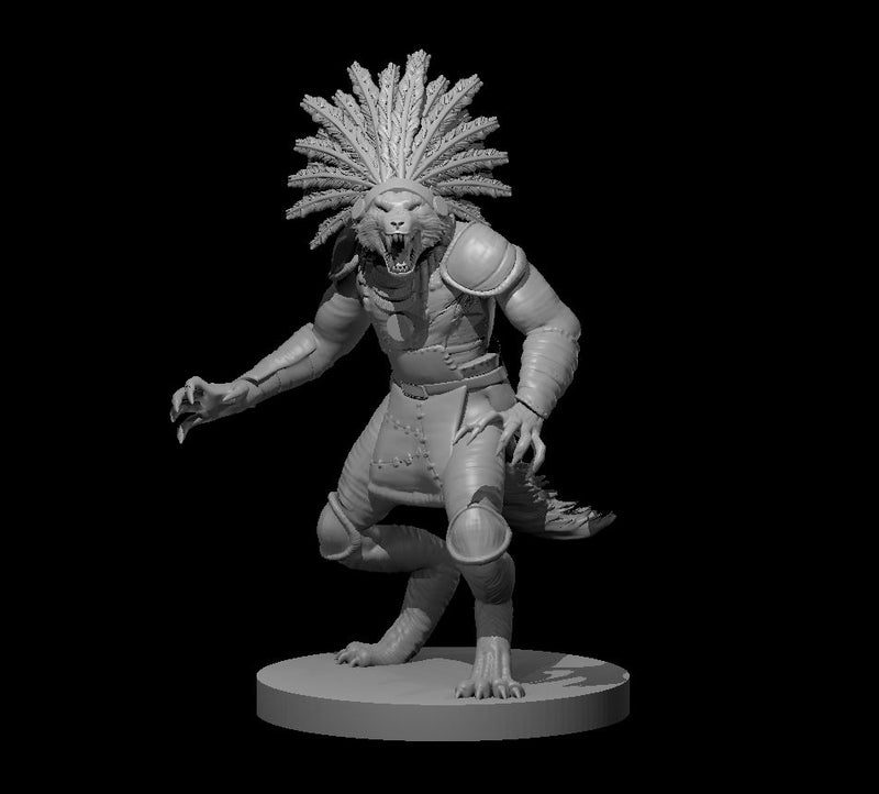 Werewolf Tribal Warrior - DND - Pathfinder - Dungeons & Dragons - RPG - Tabletop - mz4250- Miniature-28mm-1"Scale