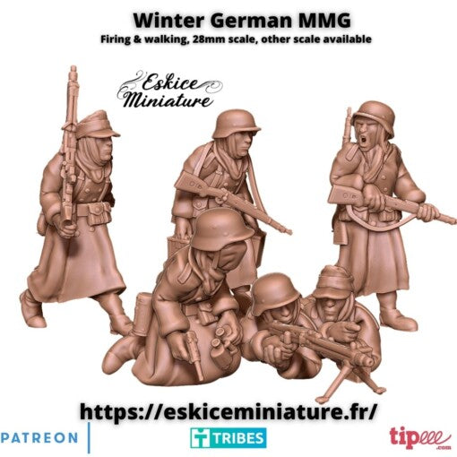 Winter German MGG Team – 28mm - German Army - 28mm -  Eskice Miniature