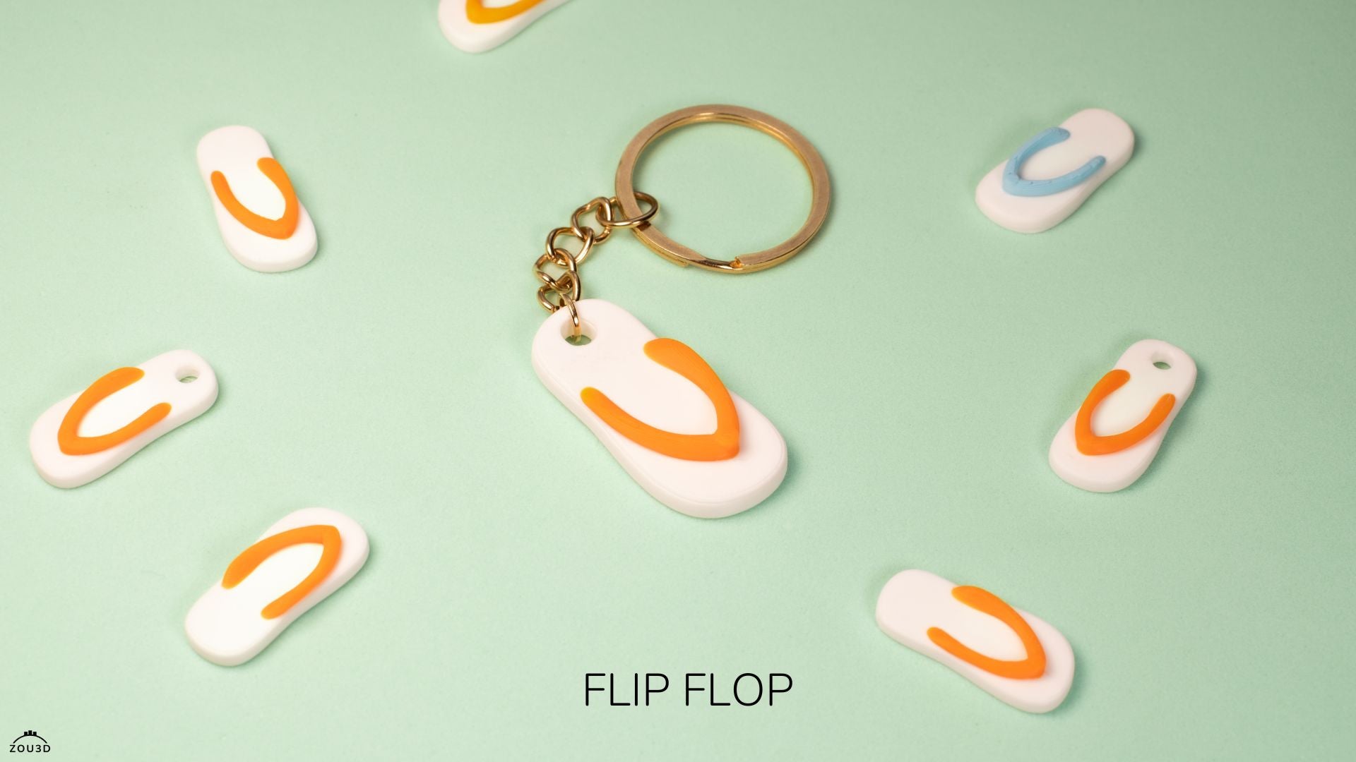 Flip Flop - Articulated - Keychain - Desk Ornament - ZOU3D
