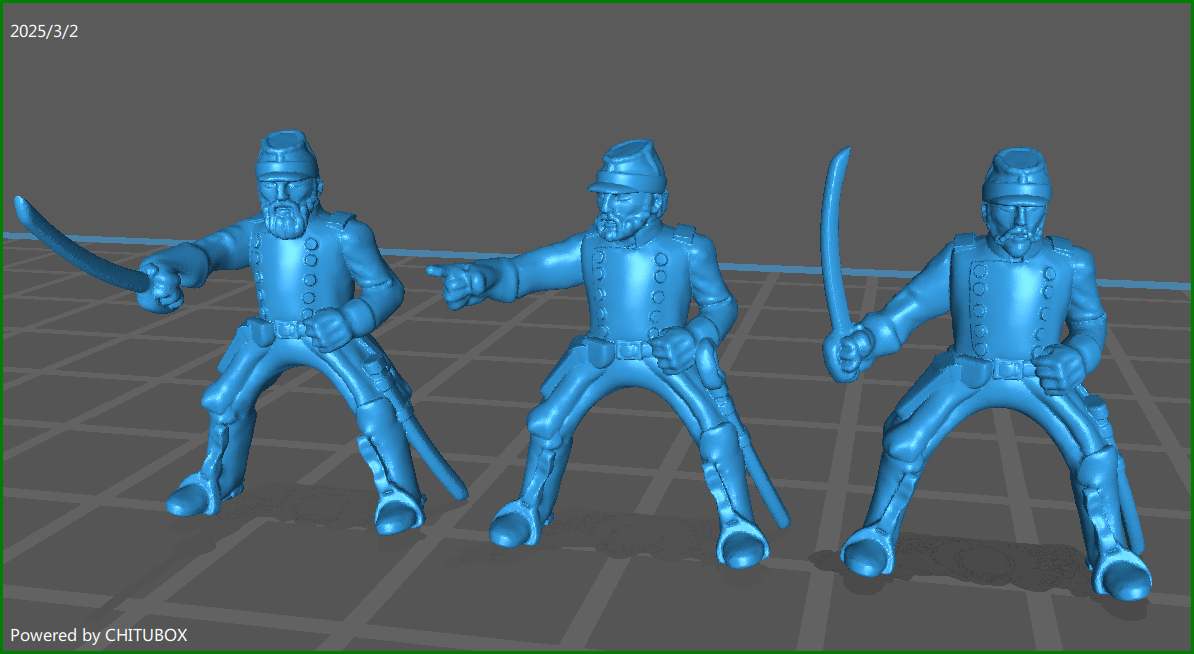 15mm ACW Generals with Kepi 2 - 3 Minis - MC Minis