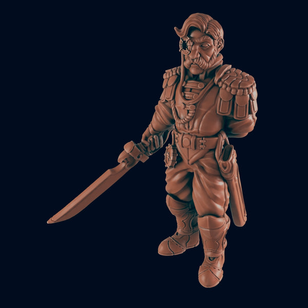 The Admiral - Bolts and Brimstone - Minis - EC3D - Steampunk - SciFi RPG