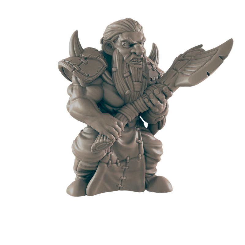 Barbarian Dwarf Male - Everyday Heroes - Minis - EC3D - - Dungeons & Dragons - RPG - Tabletop - EC3D - Miniature