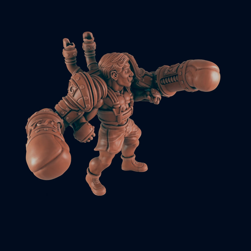 The Boxer - Bolts and Brimstone - Minis - EC3D - Steampunk - SciFi RPG