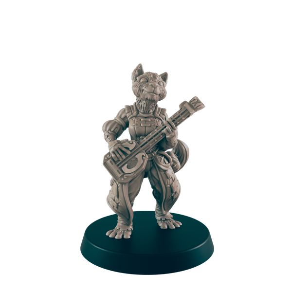 Catfolk Female Musician - Everyday Folk - Mini - EC3D - - Dungeons & Dragons - RPG - Tabletop - EC3D - Miniature