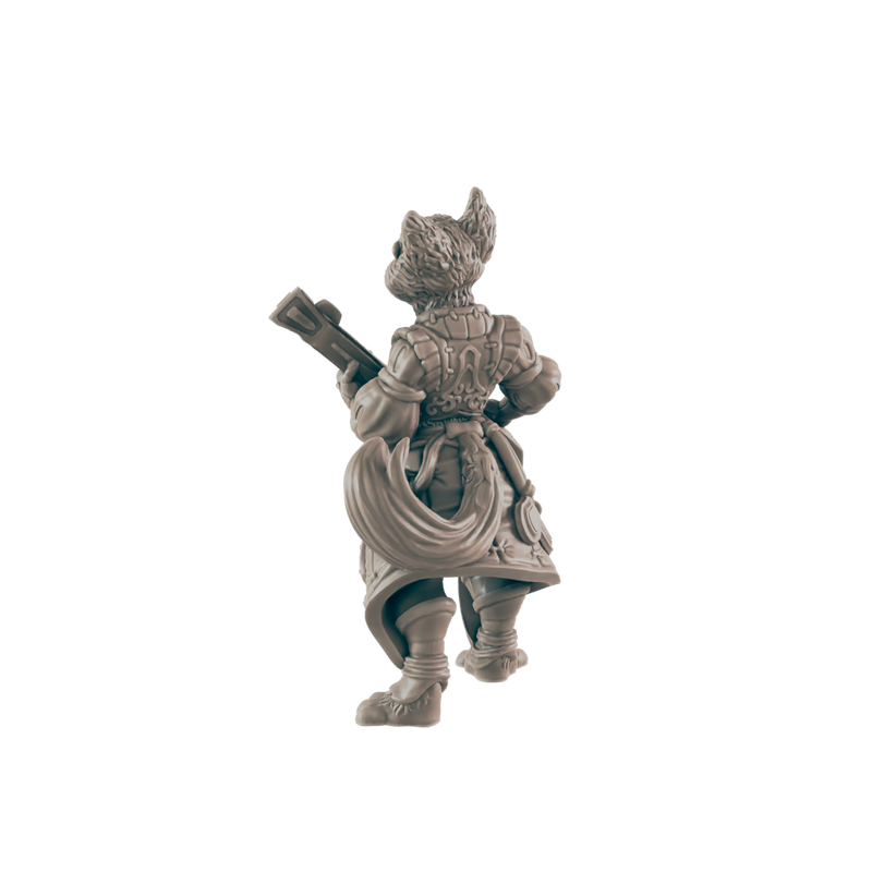 Catfolk Female Musician - Everyday Folk - Mini - EC3D - - Dungeons & Dragons - RPG - Tabletop - EC3D - Miniature