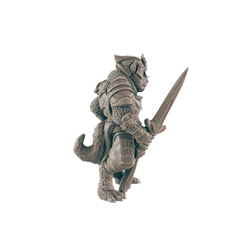 Catfolk Guardsmen - Everyday Folk - Mini - EC3D - - Dungeons & Dragons - RPG - Tabletop - EC3D - Miniature