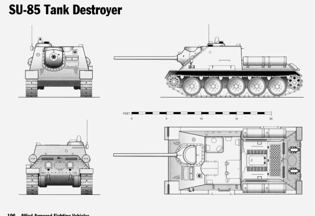 SU-85 Self-propelled gun - Russian Army -  wargame3d- 28mm Scale