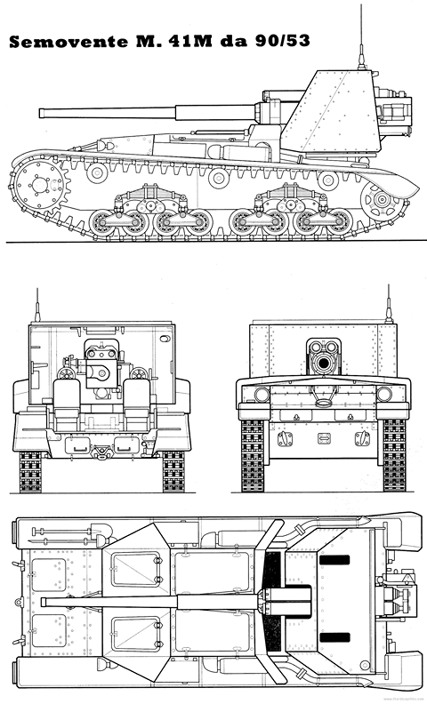 Semovente 90-53 - Italian Army - 28mm Scale - Bolt Action - wargame3d