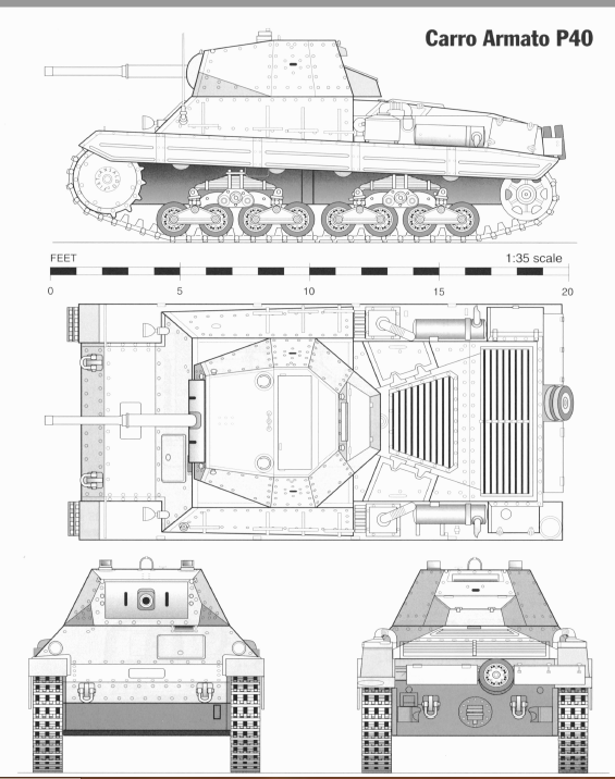 Carro Armato P40 - Italian Army - 28mm Scale - Bolt Action - wargame3d