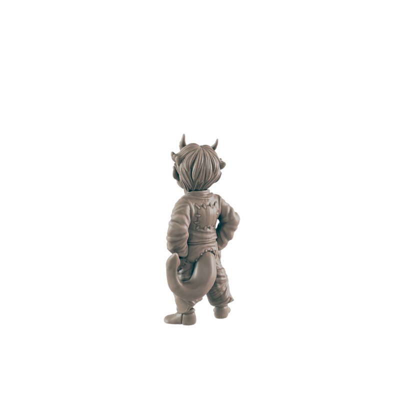 Demonkin Kid - Everyday Folk - Mini - EC3D - - Dungeons & Dragons - RPG - Tabletop - EC3D - Miniature