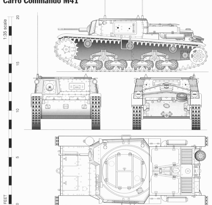 Carro commando M41 - Italian Army - 28mm Scale - Bolt Action - wargame3d