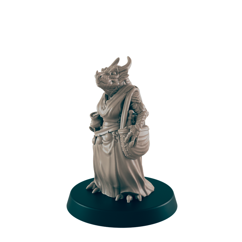 Demonkin Female Shopper - Everyday Folk - Minis - EC3D - - Dungeons & Dragons - RPG - Tabletop - EC3D - Miniature