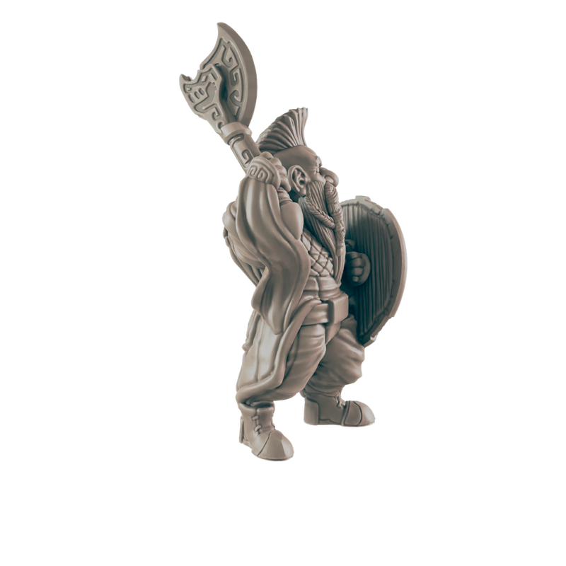 Fighter Dwarf Male - Everyday Heroes - Minis - EC3D - - Dungeons & Dragons - RPG - Tabletop - EC3D - Miniature