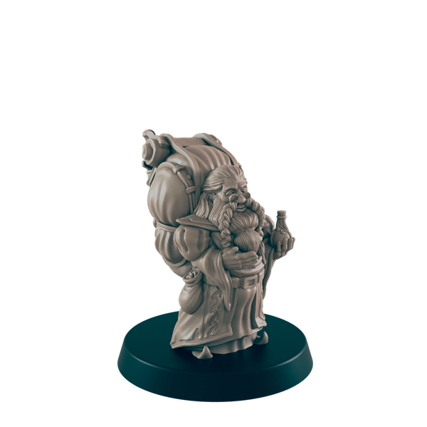 Dwarf Male Traveling Merchant - Everyday Folk - Minis - EC3D - - Dungeons & Dragons - RPG - Tabletop - EC3D - Miniature