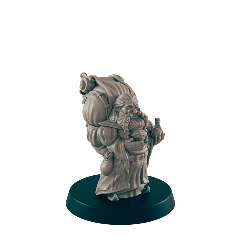 Dwarf Male Traveling Merchant - Everyday Folk - Minis - EC3D - - Dungeons & Dragons - RPG - Tabletop - EC3D - Miniature