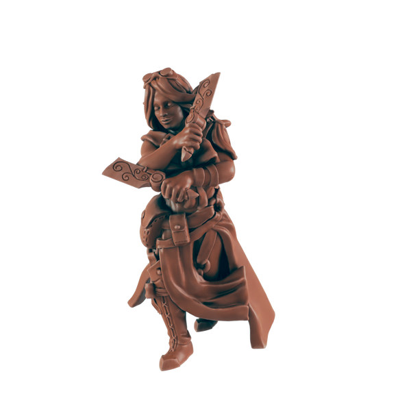 Elven Female Cutter - Bolts and Brimstone - Mini - EC3D - Steampunk - SciFi RPG