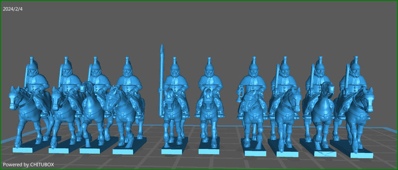 15mm "w epic size" French Heavy Cavalry rgt with cloak - 10 minis