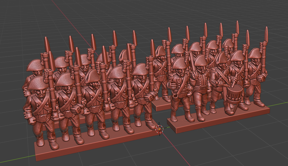 small 15mm epic size Spanish Musketeers btg with trousers - 4 Strips - MC Minis