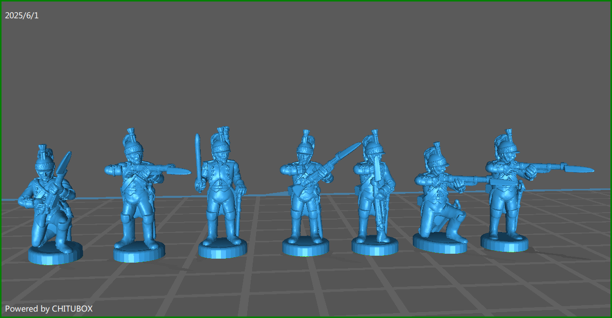 small 15mm w epic size French dismounted Dragoons 1805-12 skirmishing - 6 Minis - MC Minis