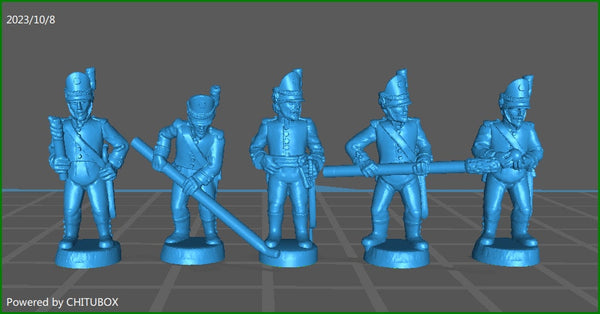 Portougese Artillery 1805-11 - 5 minis - Small 15mm Epic size - Historical Wargaming - Resin
