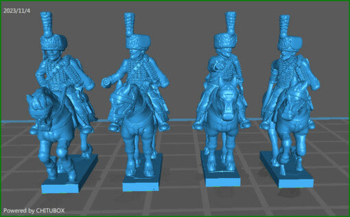 small 15mm “w epic size” French ADCs in hussar dress and colpak - 4 minis - MC Mini