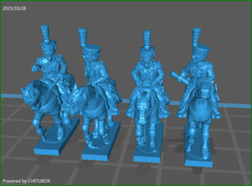 small 15mm “w epic size” French ADCs in shako - 4 minis - MC Mini