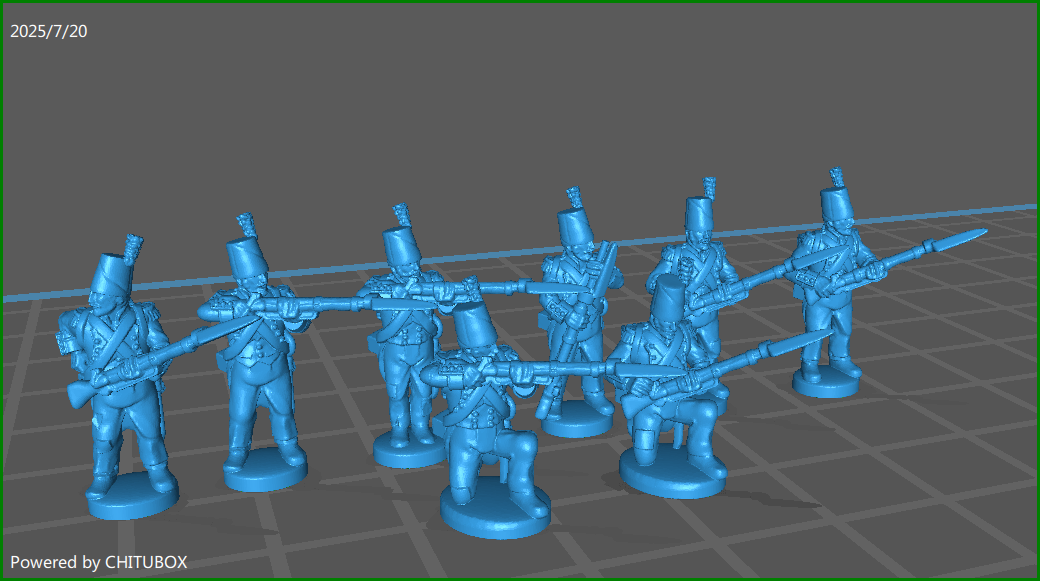 small 15mm w epic size French revolution Light btg with mirliton 1789-1800 skirmishing - 8 Minis - MC Minis