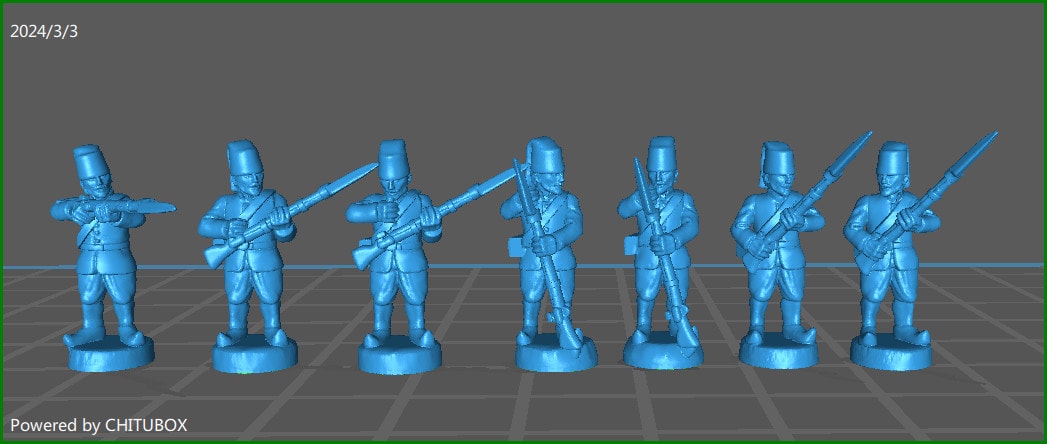 15mm "w epic size" Ottoman Nizam skirmishers - 7 minis
