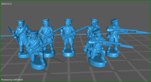 small 15mm “w epic size” Prussian Landwehr skirmishing - 6 minis - MC Mini