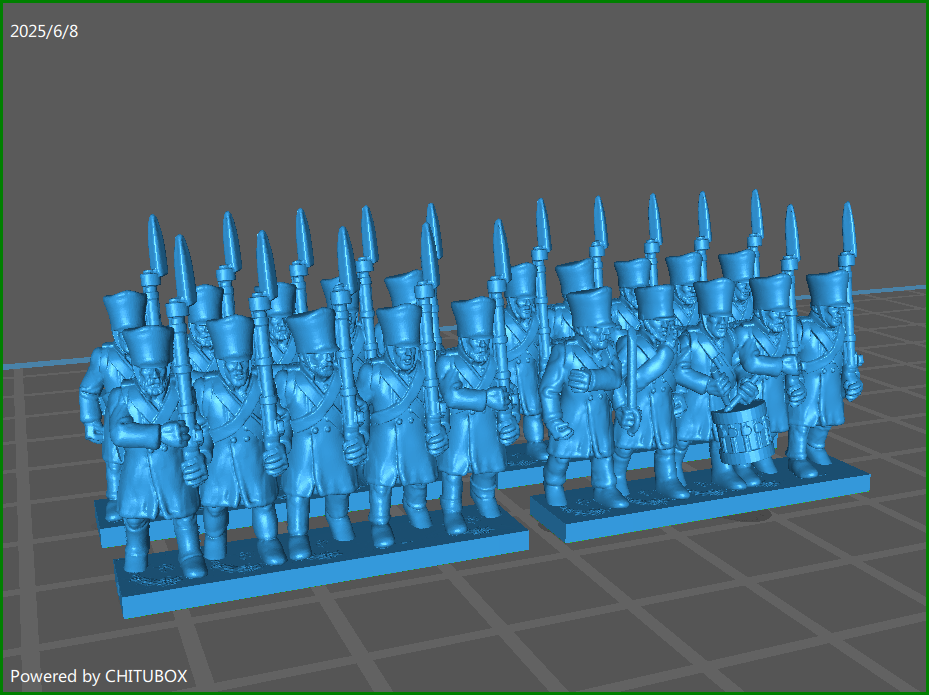 small 15mm w epic Prussian Landwehr btg 1813-15 with shako - 4 Strips - MC Minis