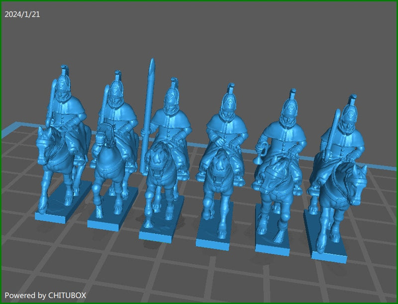 15mm "w epic size" Russian Heavy Cavalry rgt 1812-15 with cloak - 6 minis