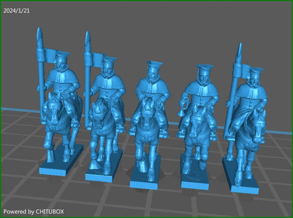 15mm "w epic size" Russian uhlans rgt 1812-15 with cloak - 5 minis