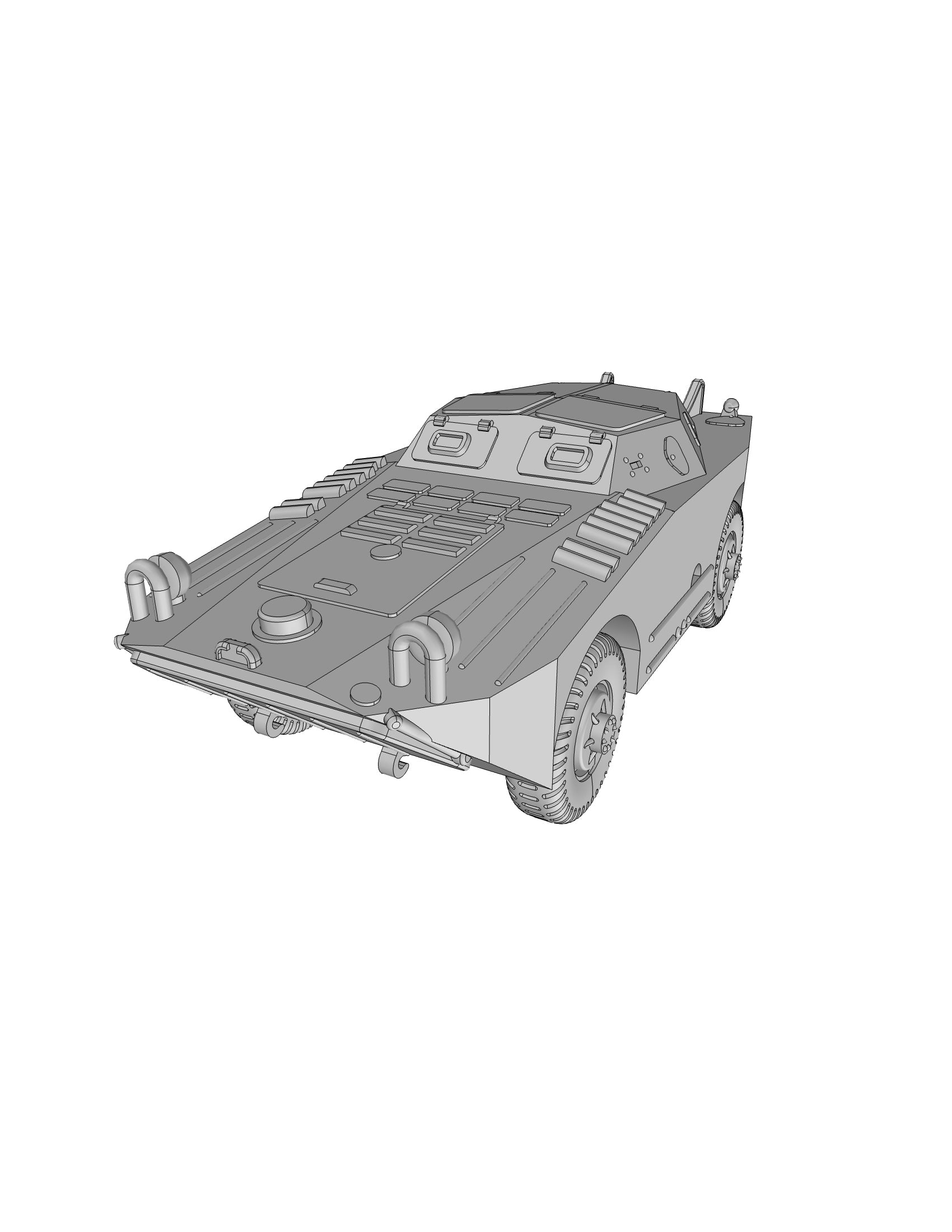 BRDM-1 Amphibious scout car - Russian Army - wargame3d- 28mm Scale