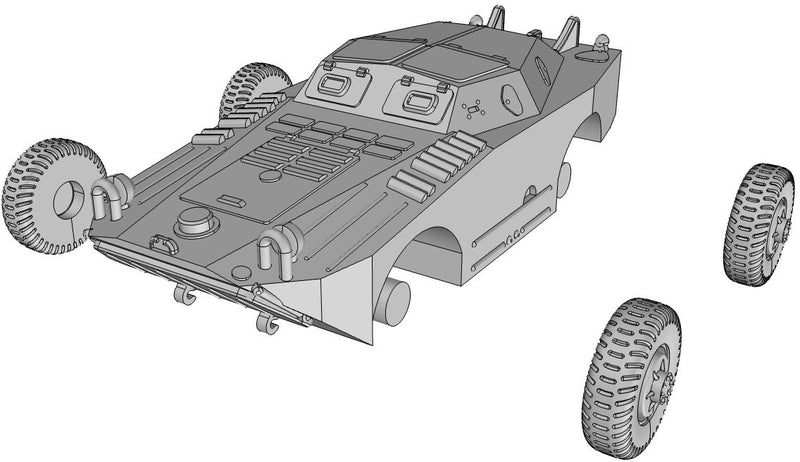 BRDM-1 Amphibious scout car - Russian Army - Bolt Action - wargame3d- 28mm Scale