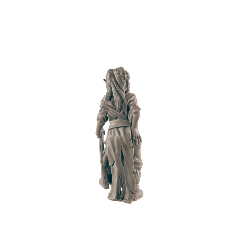 Elven Female Destitute - Everyday Folk - Minis - EC3D - - Dungeons & Dragons - RPG - Tabletop - EC3D - Miniature