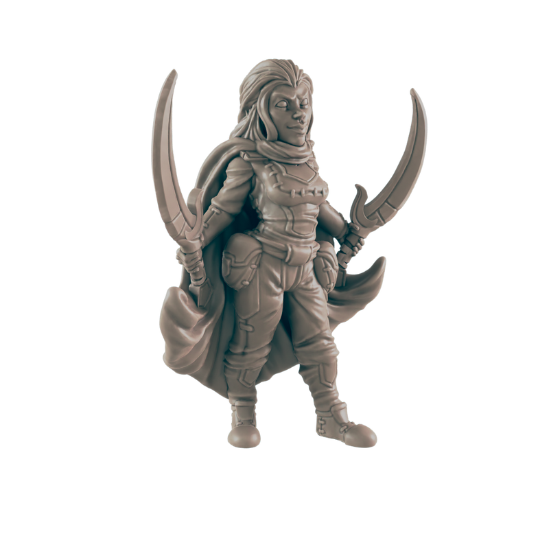 Fighter Human Female - Everyday Heroes - Minis - EC3D - - Dungeons & Dragons - RPG - Tabletop - EC3D - Miniature