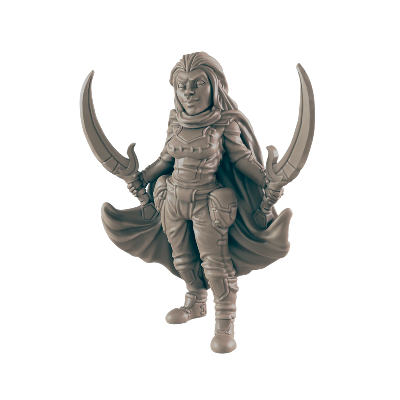 Fighter Human Female - Everyday Heroes - Minis - EC3D - - Dungeons & Dragons - RPG - Tabletop - EC3D - Miniature