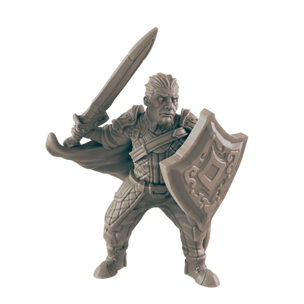 Fighter Human Male - Everyday Heroes - Minis - EC3D - - Dungeons & Dragons - RPG - Tabletop - EC3D - Miniature