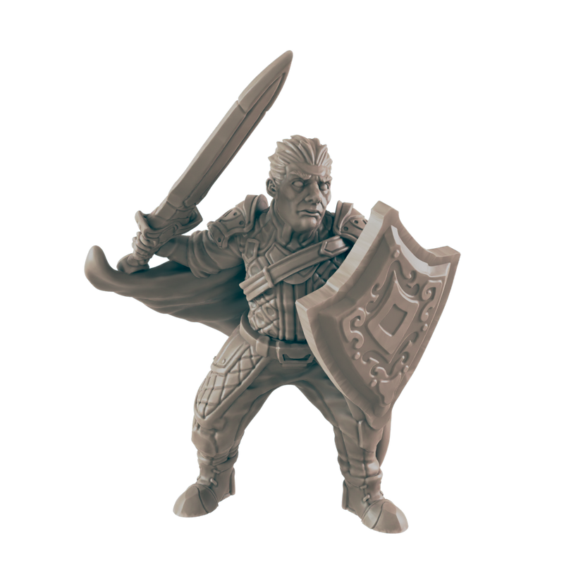 Fighter Human Male - Everyday Heroes - Minis - EC3D - - Dungeons & Dragons - RPG - Tabletop - EC3D - Miniature