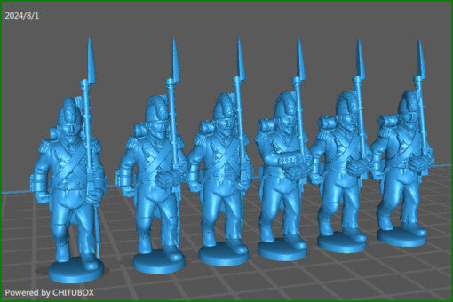 28mm French Revolution grenadiers 1790-1898 w helmet - 6 minis - MC Minis