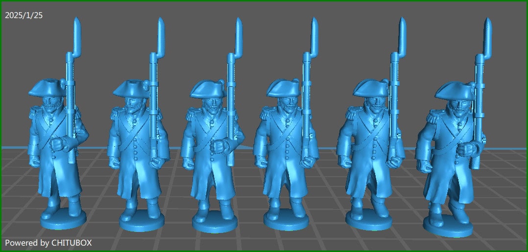 28mm Napoleonic French Line BTG with Greatcoat and Bicorn - 18 Minis - MC Minis