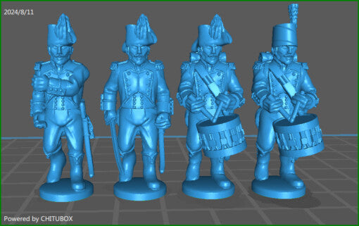 28mm French Revolution light btg com 1790-1801 - 4 minis - MC Minis