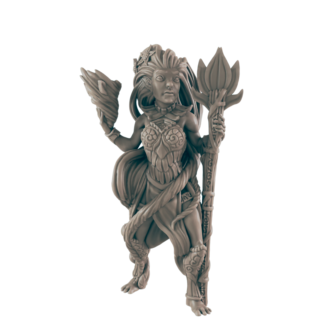 Genasi Female Druid - Everyday Heroes - Minis - EC3D - - Dungeons & Dragons - RPG - Tabletop - EC3D - Miniature