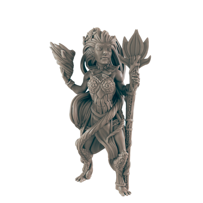 Genasi Female Druid - Everyday Heroes - Minis - EC3D - - Dungeons & Dragons - RPG - Tabletop - EC3D - Miniature