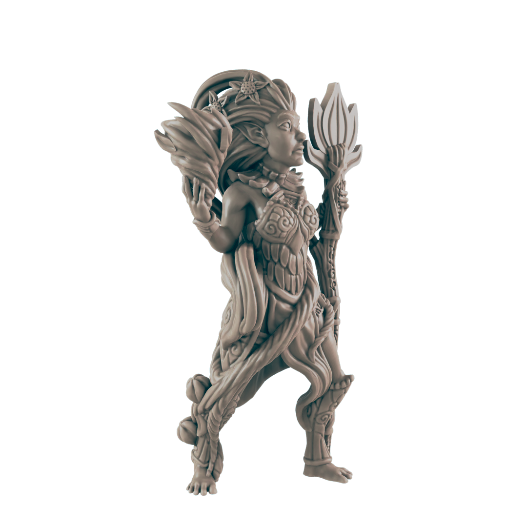 Genasi Female Druid - Everyday Heroes - Minis - EC3D - - Dungeons & Dragons - RPG - Tabletop - EC3D - Miniature