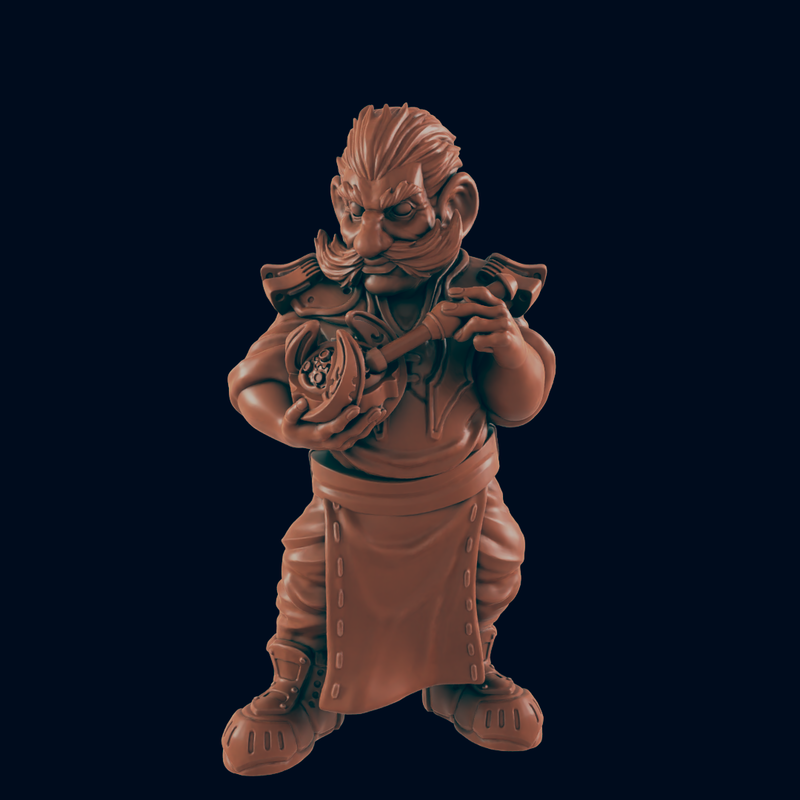 Gnome Artisan - Bolts and Brimstone - Minis - EC3D - Steampunk - SciFi RPG